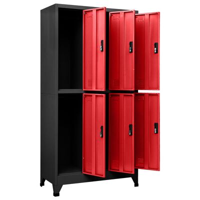 vidaXL Armoire à casiers Anthracite et rouge 90x45x180 cm Acier