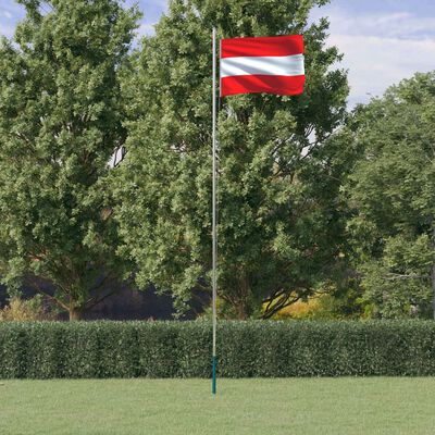 vidaXL Drapeau de l'Autriche et mât 6,23 m Aluminium