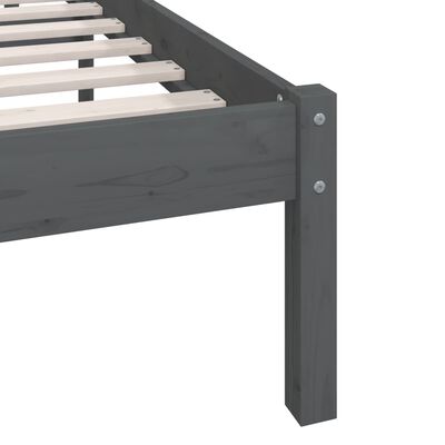 vidaXL Cadre de lit sans matelas gris bois massif 160x200 cm