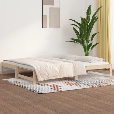 vidaXL Lit coulissant sans matelas 2x(90x200) cm Bois de pin massif