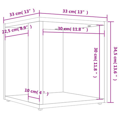 vidaXL Table d'appoint Gris béton 33x33x34,5 cm Bois d'ingénierie