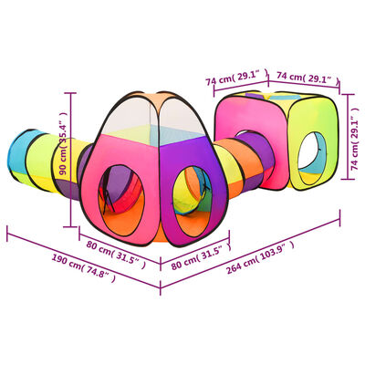 vidaXL Tente de jeu pour enfants avec 250 balles Multicolore
