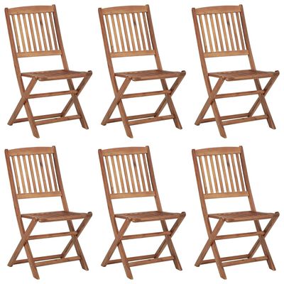 vidaXL Chaises pliables de jardin lot de 6 avec coussins Bois d'acacia