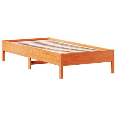 vidaXL Cadre de lit sans matelas cire marron 100x200cm bois pin massif