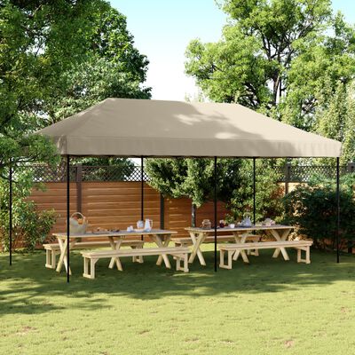 vidaXL Tente de réception pliable escamotable taupe 580x292x315 cm