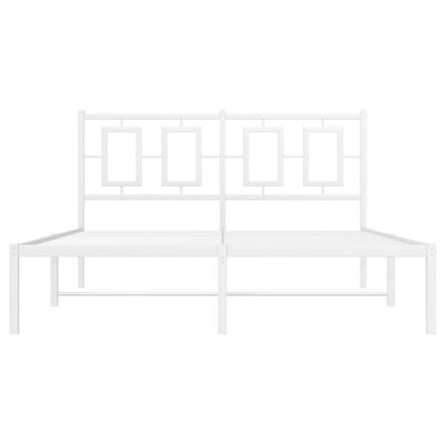 vidaXL Cadre de lit métal avec tête de lit blanc 140x200 cm