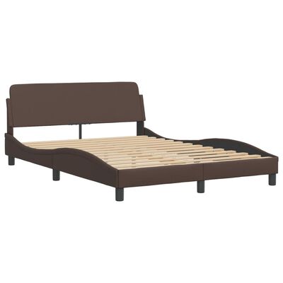 vidaXL Lit avec matelas marron 120x200 cm similicuir