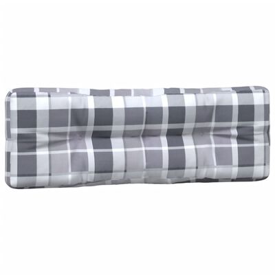 vidaXL Coussins de palette 5 pcs motif à carreaux gris tissu