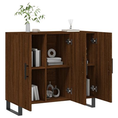 vidaXL Buffet chêne marron 90x34x80 cm bois d'ingénierie