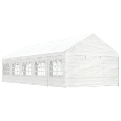 vidaXL Belvédère avec toit blanc 11,15x4,08x3,22 m polyéthylène