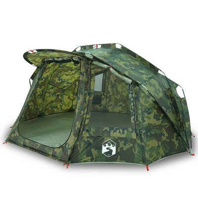 vidaXL Tente de pêche 5 personnes camouflage imperméable