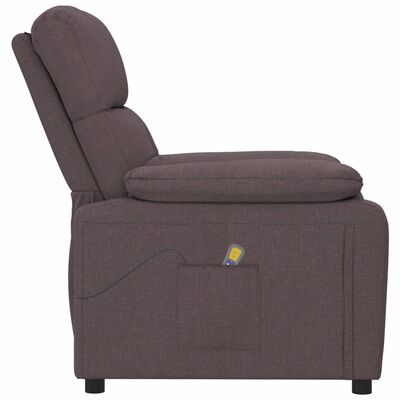 vidaXL Fauteuil de massage Marron foncé Tissu