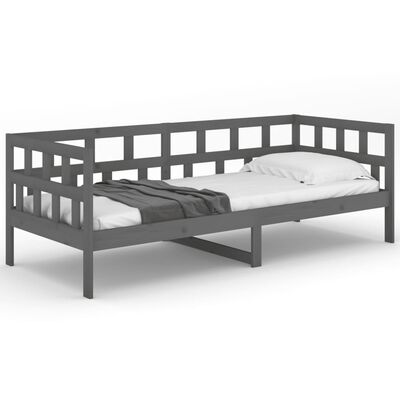 vidaXL Lit de jour sans matelas gris bois de pin massif 90x190 cm