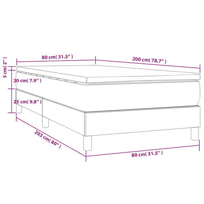 vidaXL Sommier à lattes de lit avec matelas Noir 80x200cm Similicuir