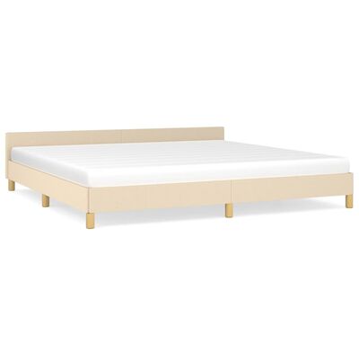 vidaXL Cadre de lit sans matelas crème 200x200 cm tissu