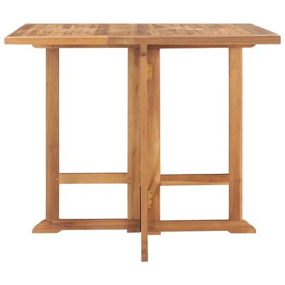 vidaXL Table à dîner pliable de jardin Ø90x75 cm Bois de teck solide