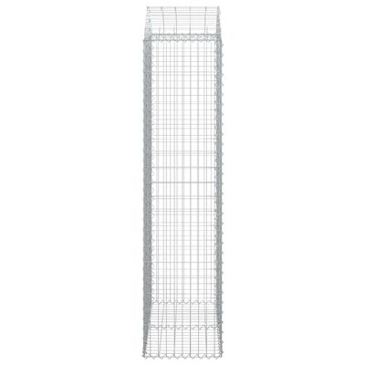 vidaXL Panier de gabions arqué 100x50x200/220 cm Fer galvanisé