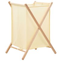 vidaXL Panier à linge Bois de cèdre et textile Beige 42 x 41 x 64 cm