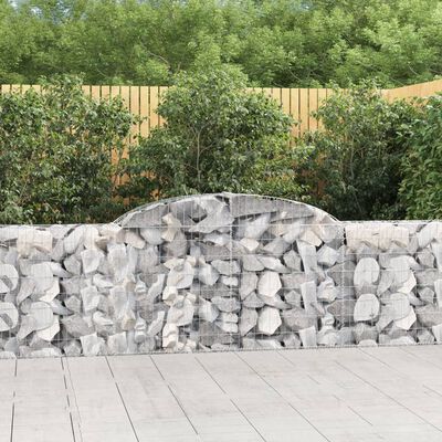 vidaXL Paniers à gabions arqués 12 pcs 300x30x80/100 cm fer galvanisé