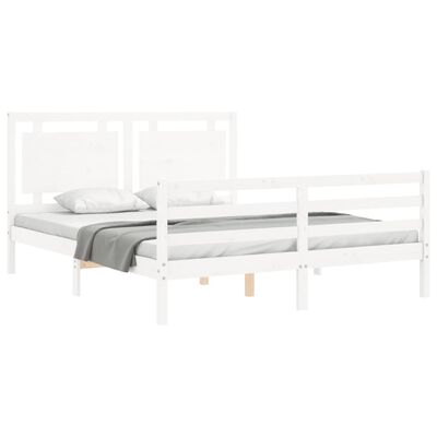 vidaXL Cadre de lit sans matelas blanc bois de pin massif