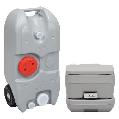 vidaXL Ensemble de toilette et réservoir d'eau de camping portable