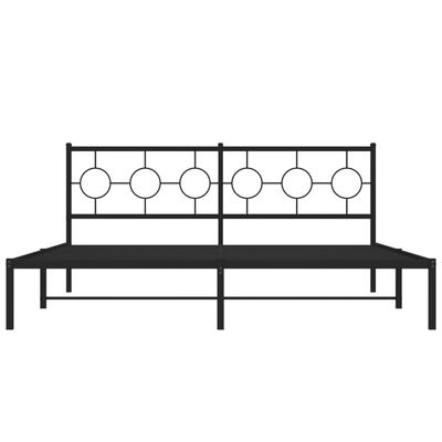 vidaXL Cadre de lit métal sans matelas avec tête de lit noir 183x213cm