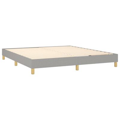 vidaXL Sommier à lattes de lit avec matelas Gris clair 160x200cm Tissu