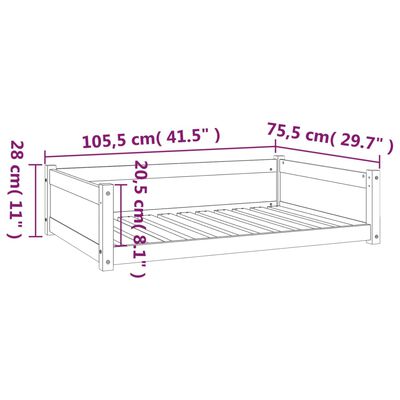 vidaXL Lit pour chien Blanc 105,5x75,5x28 cm Bois de pin solide