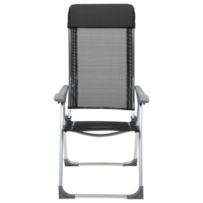 vidaXL Chaises pliables de camping lot de 4 Noir Aluminium