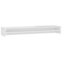 vidaXL Support de moniteur Blanc brillant 100 x 24 x 13 cm Aggloméré