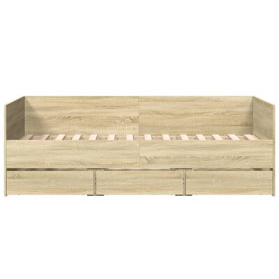 vidaXL Lit de jour avec tiroirs sans matelas chêne sonoma 75x190 cm