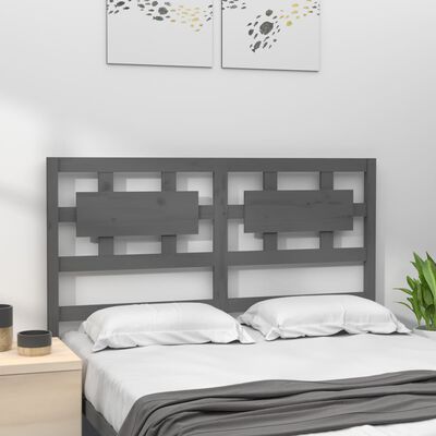 vidaXL Tête de lit Gris 165,5x4x100 cm Bois massif de pin