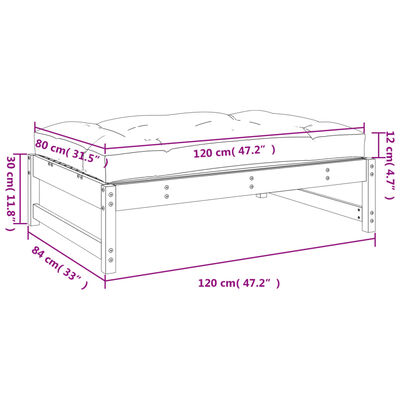 vidaXL Repose-pied de jardin 120x80 cm massif de douglas