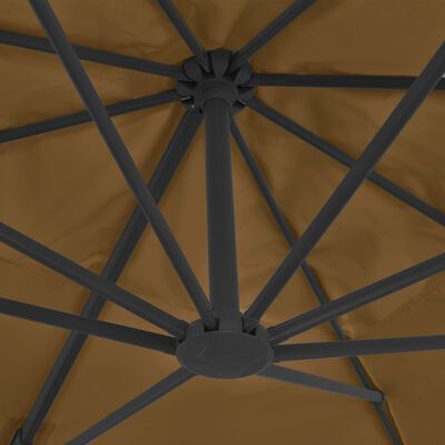 vidaXL Parasol de jardin avec base portable taupe