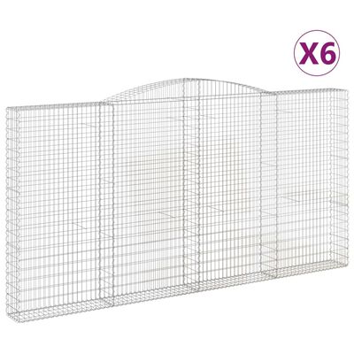 vidaXL Paniers à gabions arqués 6 pcs 400x30x200/220 cm Fer galvanisé