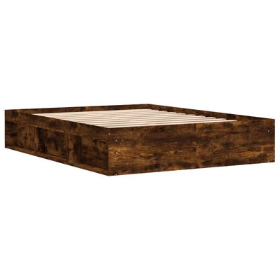 vidaXL Cadre de lit sans matelas chêne fumé 140x200 cm