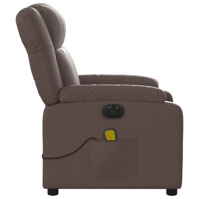 vidaXL Fauteuil de massage inclinable électrique marron similicuir