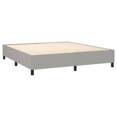 vidaXL Sommier à lattes de lit avec matelas Gris clair 160x200cm Tissu