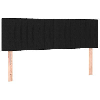 vidaXL Sommier à lattes de lit avec matelas Noir 140x190 cm Tissu