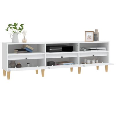 vidaXL Meuble TV blanc 150x30x44,5 cm bois d'ingénierie