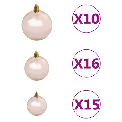 vidaXL Sapin de Noël artificiel articulé 300 LED et boules 240 cm