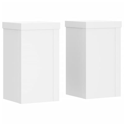 vidaXL Supports pour plantes 2 pcs blanc 10x10x18 cm bois d'ingénierie