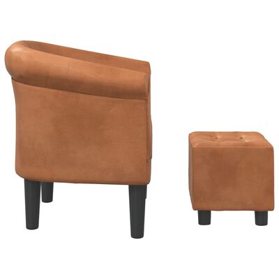 vidaXL Fauteuil avec repose-pied marron similicuir