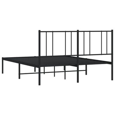 vidaXL Cadre de lit métal sans matelas avec tête de lit noir 120x190cm