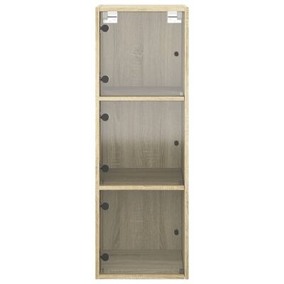 vidaXL Armoire murale avec portes en verre chêne sonoma 35x37x100 cm