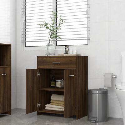 vidaXL Armoire de bain Chêne marron 60x33x80 cm Bois d'ingénierie