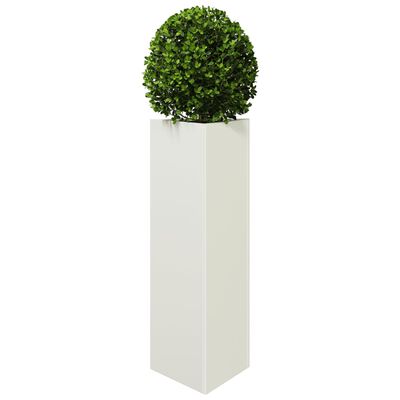 vidaXL Jardinière blanc triangulaire 30x26x75 cm acier