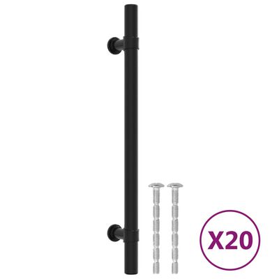 vidaXL Poignées d'armoire 20 pcs noir 160 mm acier inoxydable