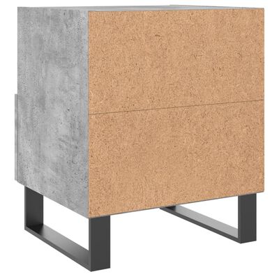 vidaXL Tables de chevet 2pcs gris béton 40x35x47,5cm bois d’ingénierie