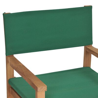 vidaXL Chaises de metteur en scène lot de 2 Bois de teck massif Vert